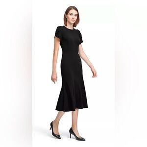 Calvin Klein Black Short-Sleeve Midi Dress